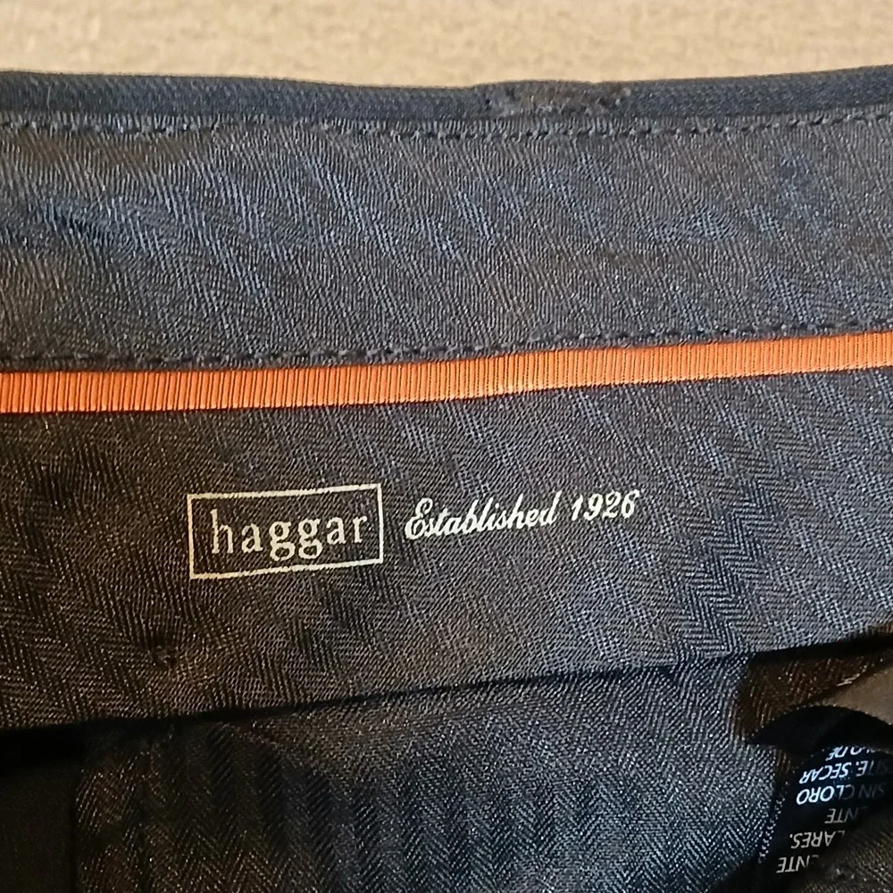 Haggar Smart Fiber Dress Pants Flat Front Classic Fit Black Men's 32X32 NWT